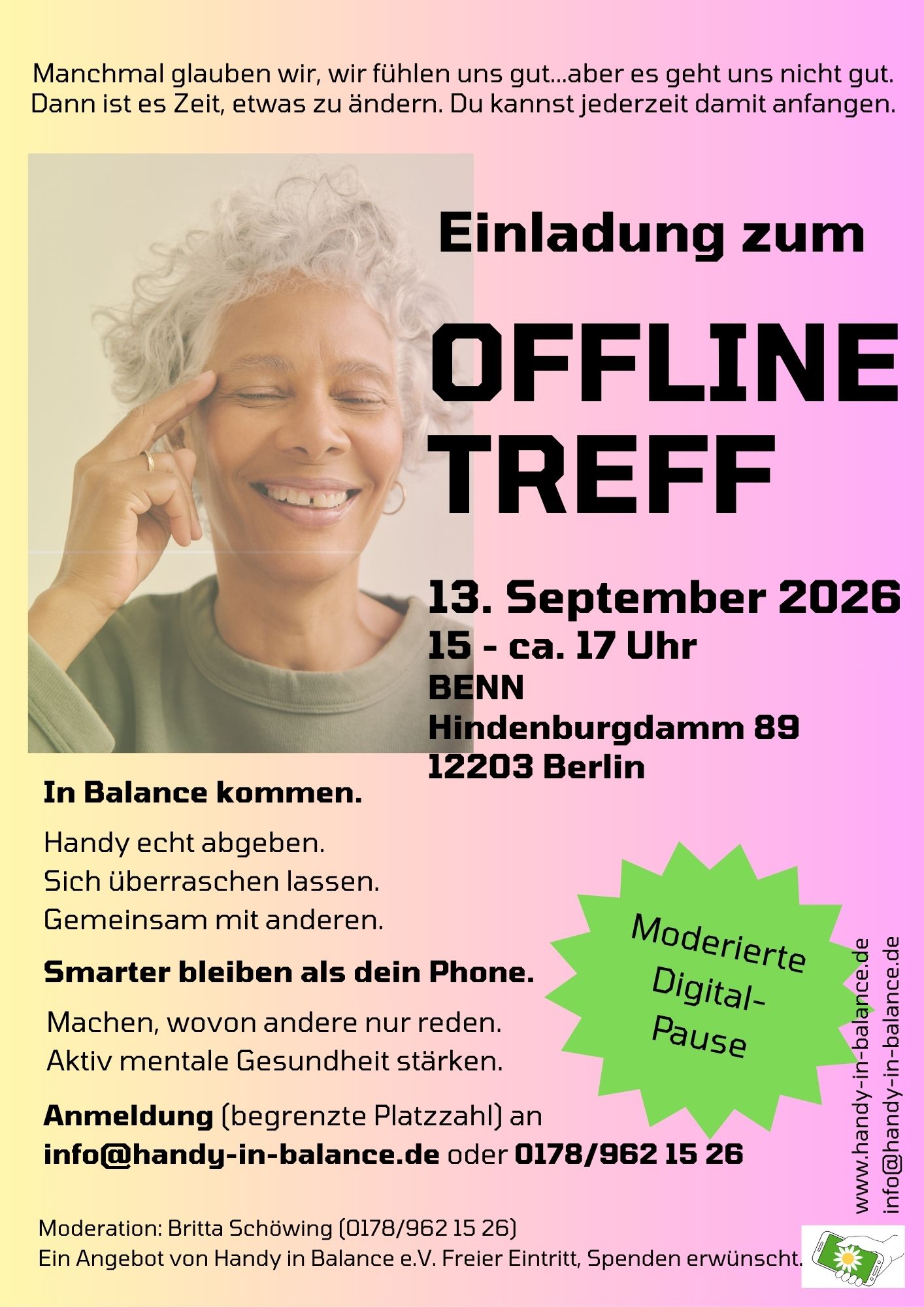 Flyer mit Text zur Veranstaltung